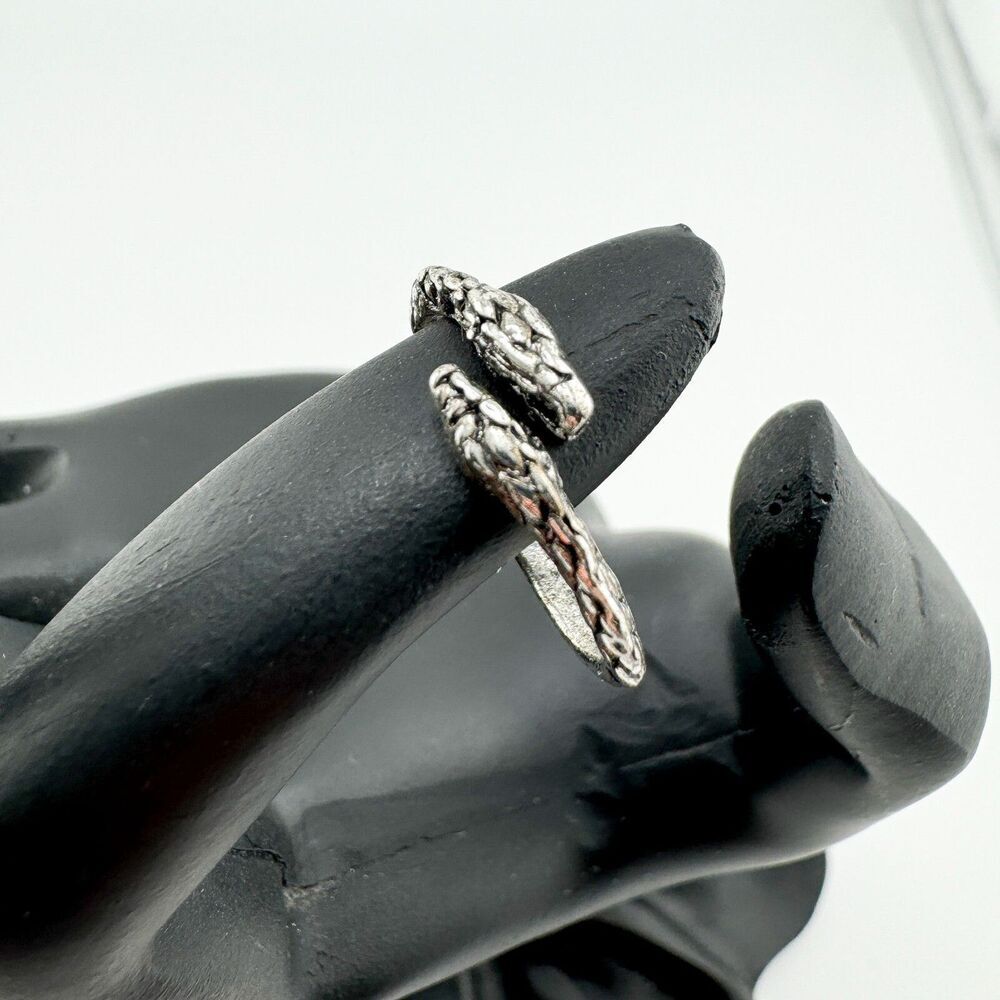 Vintage Silver Plated Snake Ring Retro Horoscope Cunning Wisdom Emo Goth Punk